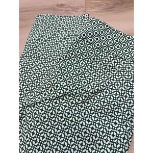 Attyre 4‎ Petite Pants Ankle Cropped Multicolor Diamond Print Geometric Green